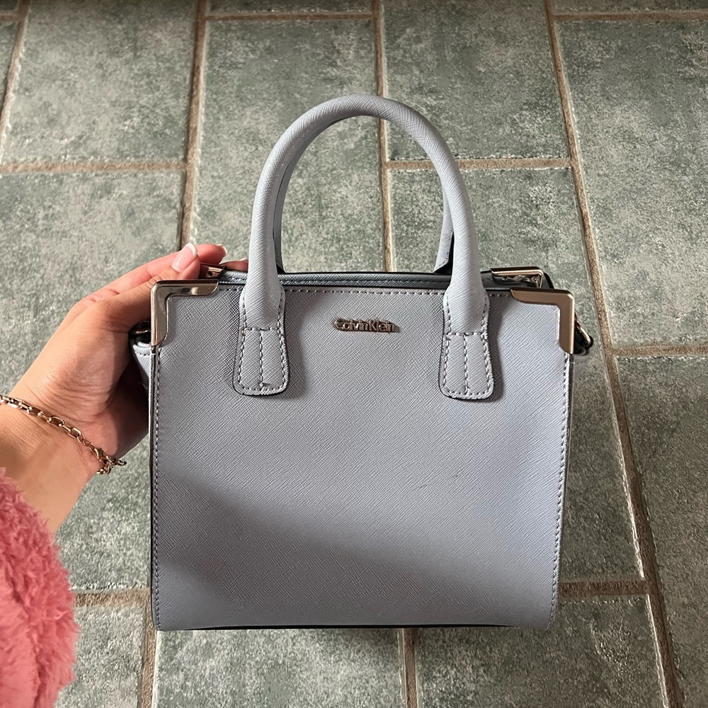 Calvin Klein Light Blue/Gray Satchel